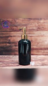 Botol Pump 250ml Pet Hitam / Botol Sabun 250ml Tutup Luxury Gold