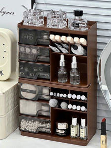 Large Capacity Cosmetic Storage Box Desktop Makeup Desk Skincare Lipstick Perfume Organizer Rack Dustproof Rectangular Box