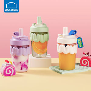 LocknLock High Borosilicate Glass Water Cup Mens 2025 New Womens High Aesthetic Value Juice Cup Anti-fall Explosion-proof Cup