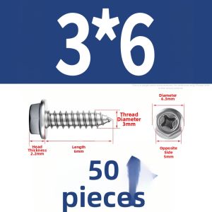 BAIRUITE | Flange Hex Self-Tapping Stainless Steel Screws
