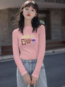 เสื้อยืดคอกลมแขนยาวผ้าเดอร์โมนิเออร์สองด้านสำหรับผู้หญิง เสื้อชั้นในฤดูใบไม้ร่วง/ฤดูหนาว อบอุ่น ไซส์ใหญ่ เสื้อตัวนอกอเนกประสงค์ เสื้อผ้าทำงานสไตล์เกาหลี