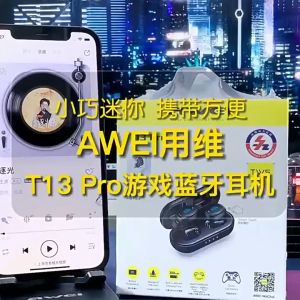 Awei T13 Pro Bluetooth 5.3 Earphone Wireless Bluetooth Headset In-Ear TWS Earbuds With Mic HiFi Bass Stereo Gaming Headphones