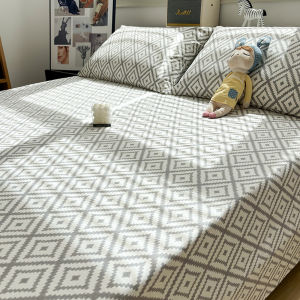 High-End Thickened Old Rough Cloth Stripe British Blue Pure Cotton Bed Sheet Single Piece 100% Cotton Bed Canopy Pillowcase Four Seasons Available