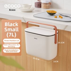 ecoco | Hanging Trash Bin Wall Mounted With Lid For Kitchen Waste