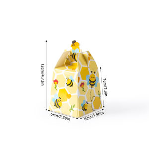10pcs Bee Candy Bags Little Bee Theme Party Cookies Biscuit Packaging Box Baby Shower Bee Gift Bag Birthday Decor Party Supplies