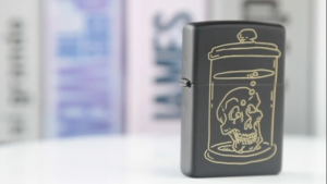 Zippo Skull Design Black Matte Windproof Pocket Lighter | Zippo 49575 (Lighter Without Fuel Inside)