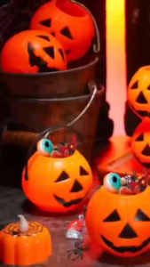 Halloween decorations pumpkin buckets elf ears horror masks spider props Halloween role-playingHalloween Candle Lights DIY Decoration