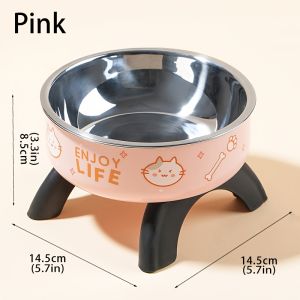 Anti-Tip Stainless Steel Pet Bowl with Cute Bunny Design | Elevated Non-Slip Perfect for Cats and Dogs Durable Plastic Base