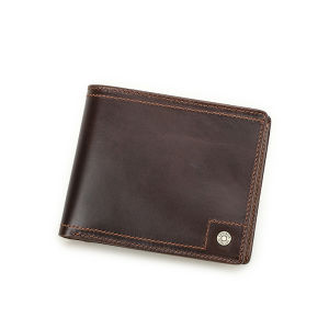 CONTACTS Genuine Leather Men Short Wallets RFID Card Holders Zipper Coin Purses Money Clips Male Purses Mini Wallets for Men