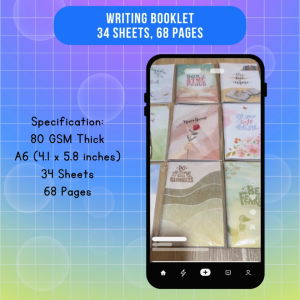 Writing Booklet Notebook Blank 68 pages Design 2