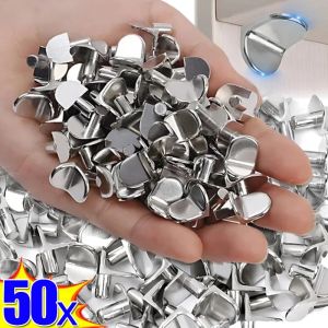 หมุดยึดตู้เสื้อผ้า50ชิ้นที่ยึดรองรับชั้นแขวนประดับผนังตู้โลหะผสมสังกะสีที่จับยึดรองรับกระจก