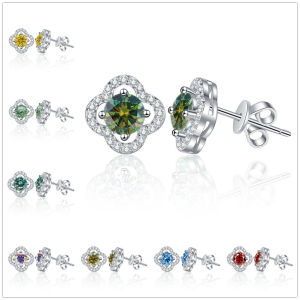 1ct Moissanite Earrings for Women S925 Sterling Sliver Stub Earring Wedding Jewelry with Certificate Female Dating Gift