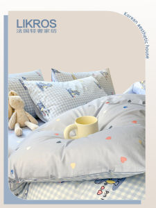  Cotton Bedding Set 2025 New Style Cartoon Single Girl Bedding Four-Piece Suite LiKROS Pure Cotton Duvet Cover Pillowcases