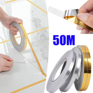 50m Ceramic Tile Gap Tape Decor Seam Stickers Gold Silver Black Waterproof Self-adhesive Edge Line Floor Stickers Home Decoration