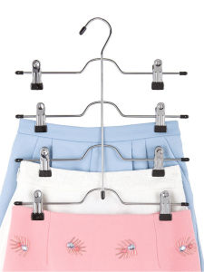 Stainless Steel Clothes Hanger Clips No Trace Trouser Hangers Home Use Wardrobe Storage Organizer for Pants And Skirts