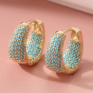 Nữ Cao Cấp Mạ Vàng Xanh Ngọc Bích Khuyên Tai Vòng Trang Sức Thời Trang Cho Tiệc Kỷ Niệm Tiệc Quà Tặng Đám Cưới
