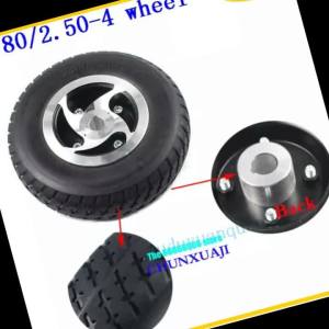 Solid Tire Wheels 2.80/2.50-4 Non Inflatable Tires+Keyway Wheel Hub Suitable for Motorcycle Electric Scooter ATV Elderly Mobile