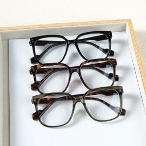 cabecade | Retro Rivet Square Frame Flat Glasses Anti Blue Light Non Prescription Clear Lens Fashion Decor Eyeglasses for Women