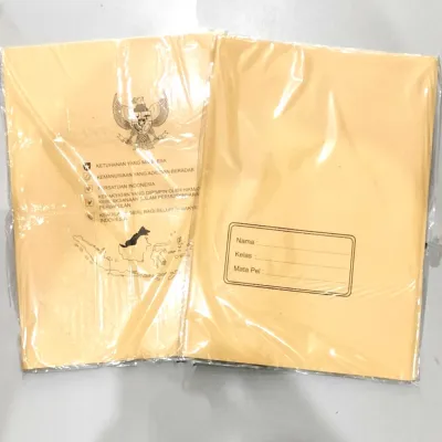 Sampul buku coklat nama ukuran kwarto isi 20 pcs.