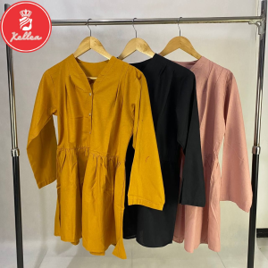 Kemeja Wanita Baju Atasan Casual Cania Blouse Kain Linen Korean Style Nyaman dipakai - XELLEA