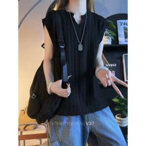 NANSSE | Breathable Ventilated Mesh V-Neck Thin Texture Loose Sleeveless T-shirt Vest
