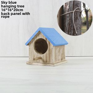 Bird Nest Winter Heattech Cabin Rain-Proof Solid Wood House Parrot Incubation Cage Green Campus Beautiful Countryside Revitalization