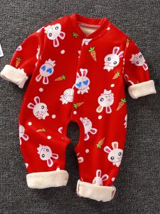 Bộ Đồ Ngủ Lót Lông Cừu Mùa Đông Cho Bé Trai Và Bé Gái Quần Áo Trẻ Sơ Sinh Mùa Đông Dày Dặn Áo Khoác Mùa Xuân Áo Khoác Mùa Thu Áo Khoác Mùa Thu