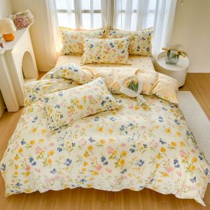 100% Pure Cotton Bedding Set 60 Thread Count Student Dormitory Three-Piece Sheet Cover Duvet Cover Bedding Set Single Person