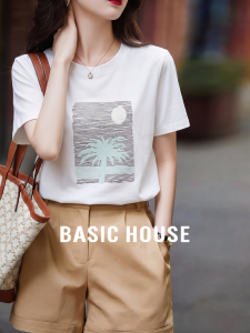 Basic House | Regular Fit Embroidered Loose Summer T-shirt