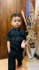 baju Koko sultan anak Langan pendek kain premium