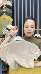 Áo Len Sóng Cộc Tay Bồng Thời Trang Cá Tính Co Giãn tốt Cho Bạn Nữ - LCXA69