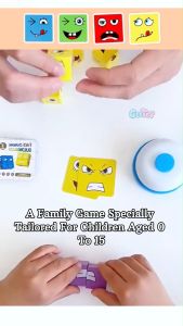 80pcs New Cube Face Expression Changing Building Blocks Board Game Educational Toys For Kids