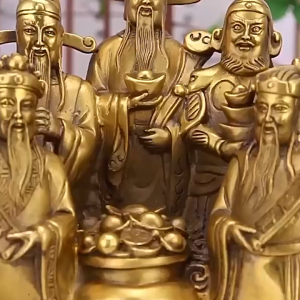 19CM Patung Dewa Cai Shen Bring Wealth Home Office Decor Bahan Damar Patung Rezeki