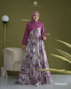 CHYNTIA DRESS By Nadheera luxury gamis dress muslim wanita rayon premium busui wudhu friendly fashion muslimah modern kekinian terbaru