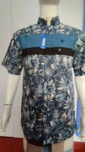 Kemeja Koko Lengan Pendek Dzikrayaat DZ-544 Amzar Blue Pendek - Baju Koko Dzikroyat/Zikroyat