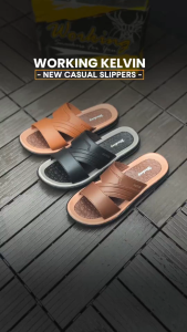 Working Sneakers For You Sandal Selop Slop Kasual Kulit Sintetis Code Kelvin Size 39 - 43