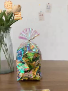50pcs Iridescent Lootbag Food Packaging Plastic Biscuit Bread Muffin Cookie Gift Party