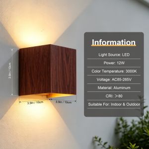 LED Wall Lamp 85-265v Interior Wall Light IP65 Waterproof Aluminum Exterior Fixture Indoor Wall Lamp Wall Living Room Stairs