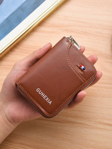 กระเป๋าใส่บัตรหนังแท้สำหรับผู้ชาย ความจุขนาดใหญ่ หลายช่องใส่บัตร หนังวัว กระเป๋าใส่ใบขับขี่ กระเป๋าใส่บัตรเครดิต กระเป๋าใส่บัตร