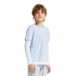 moodytiger | Fake Two Pieces Boys T-Shirt Moisture Wicking Sun Protection Quick Drying Sport