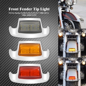 Motorcycle Front Rear Fender LED Tip Brake Light Smoke Amber Red Lamp For Harley Heritage Softail Classic Touring Electra Glide