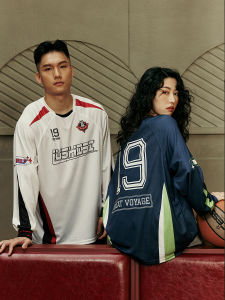 Lushisi American Basketball Clothes Football Training Suit Cycling Clothing Sports T-Shirt Patchwork Retro Racing Suit [Integration]