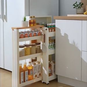 Kệ Hẹp Tủ Lạnh Kệ Nhà Tắm Kệ Máy Giặt 4 tầng Leachate Refre (10 x 45 x 106cm) - EuroHome