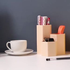 [HCM] Ống Đựng Bút 3 Ngăn Lục Giác ống cắm tổ ong để đồ trang điểm-CA666