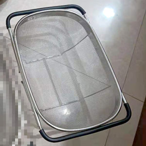 Expandable Stainless Steel 304 Kitchen Sink Drain Basket Vegetable Washing Basin Rice Cleaning Basket Fruit Drain Basket Rectangular