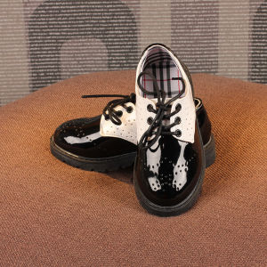 JIFANPAUL | Leather Shoes for Boys and Girls Soft Bottom Black British Style Spring Autumn