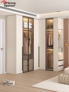 QIANGXIANG | Luxury Italian Bedroom Wardrobe 90 Degree Corner