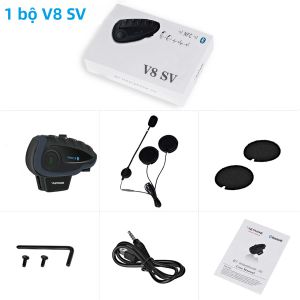 Tai Nghe Bluetooth XINOWY V8 SV1200M Dành Cho Mũ Bảo Hiểm Xe Máy Đàm Thoại Toàn Đôi Dành Cho 5 Người Lái Có Điều Khiển Từ Xa Radio FM Chống Nước Giảm Tiếng Ồn