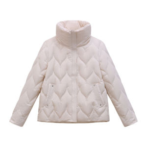 Elegant Mature Short Quilted Down Coat