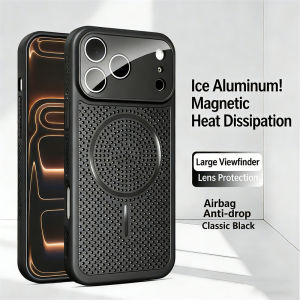Luxury Heat Dissipation For Magsafe Magnetic Phone Case For iPhone 17 16 14 15 Plus 13 12 Pro Max Glass Lens Protection Cover